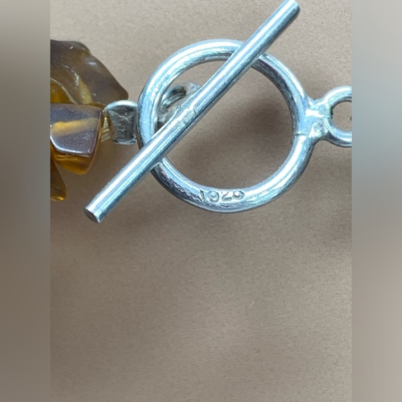 Early Silpada VERY RARE 2-Strand Sterling & Amber Bead Toggle Clasp Necklace - Picture 7 of 16